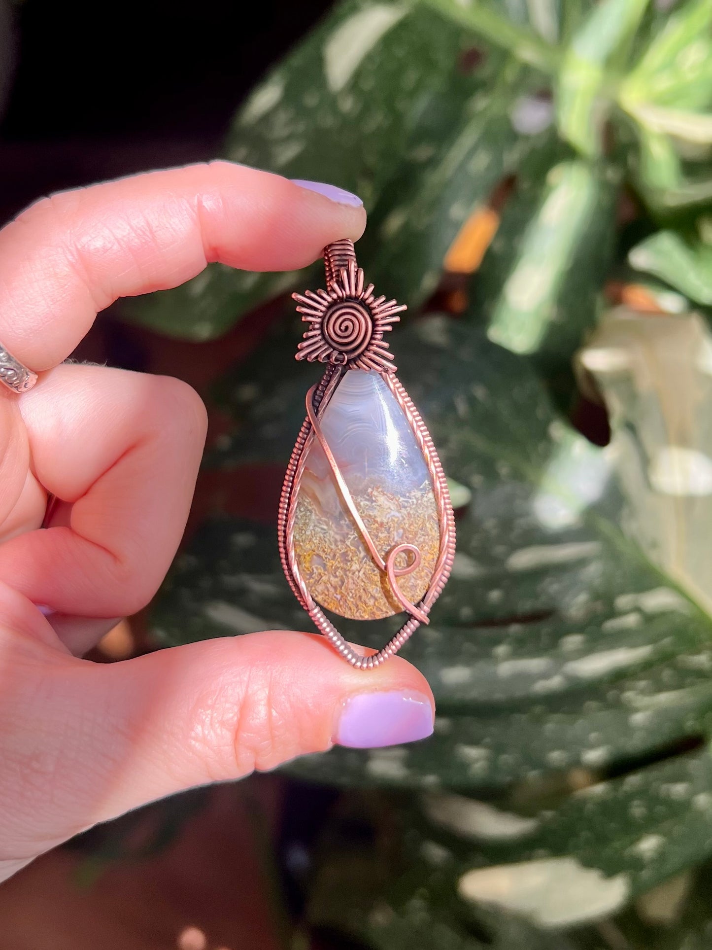 Moss Agate Sunburst