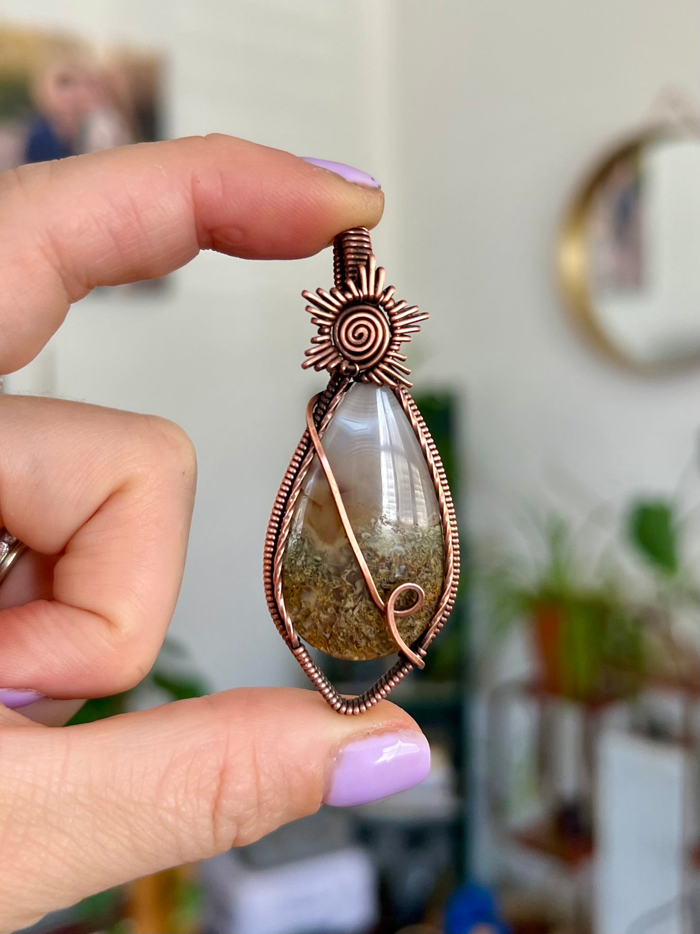 Moss Agate Sunburst