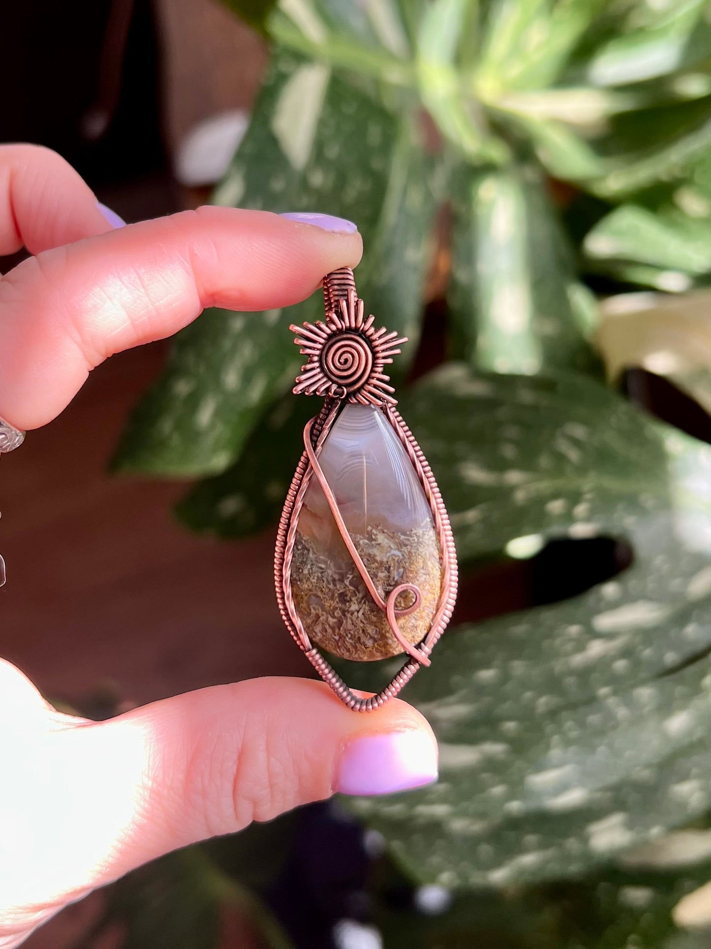 Moss Agate Sunburst