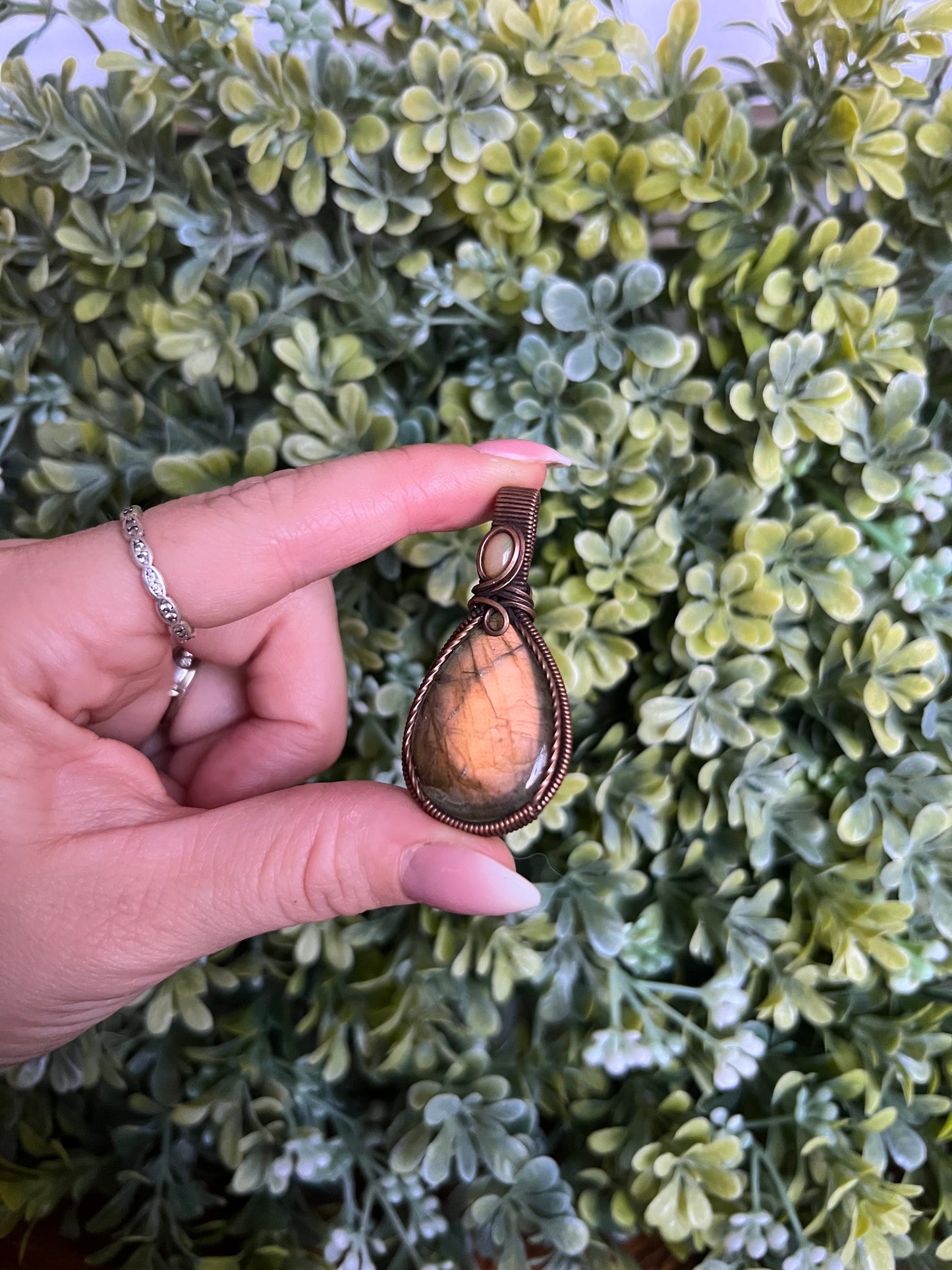 Yellow Labradorite + Moonstone Pendant