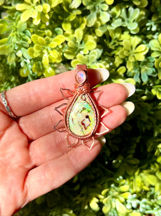 Monarch Opal + Moonstone Pendant