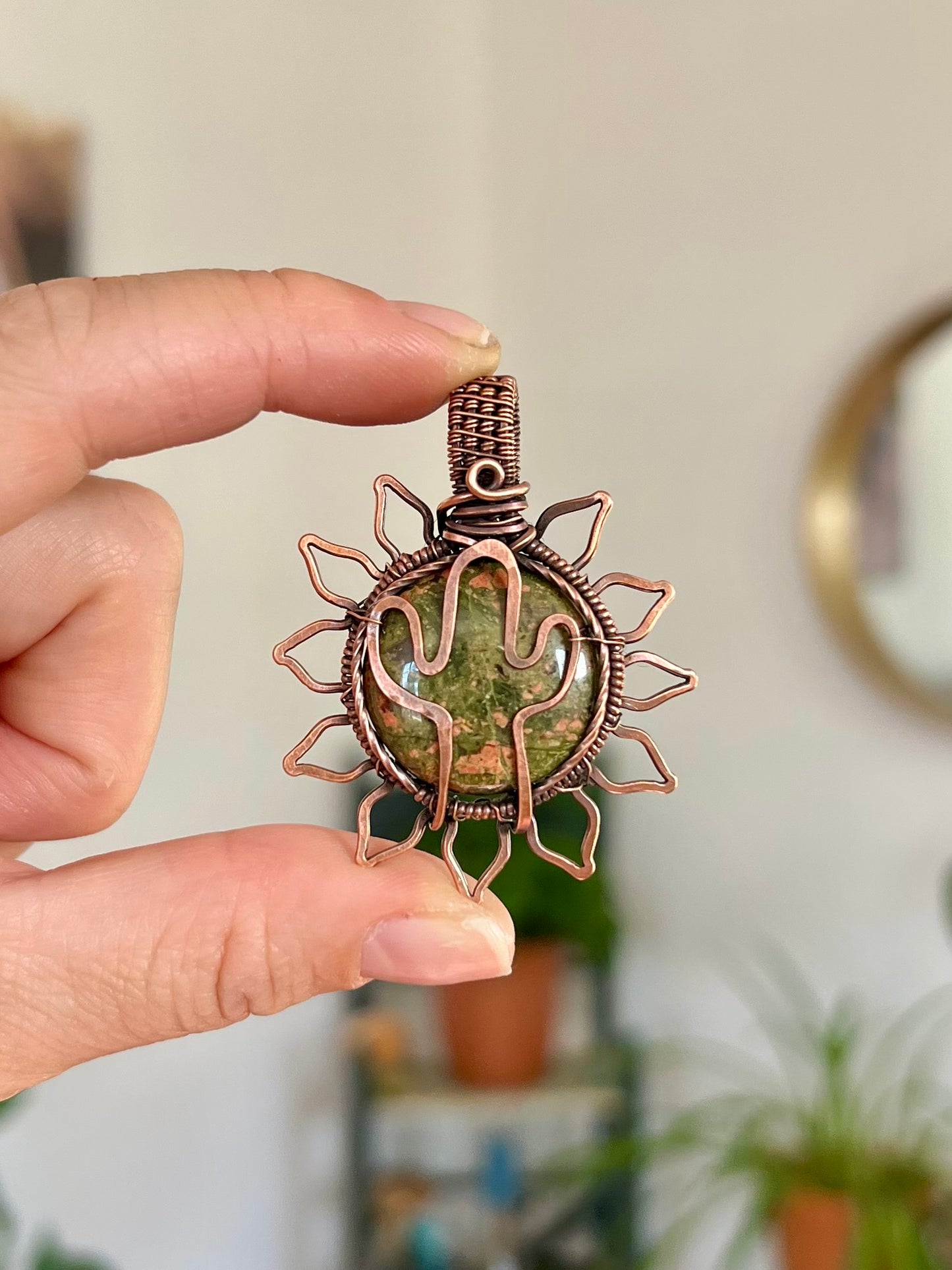 Unakite Sunflower & Cactus