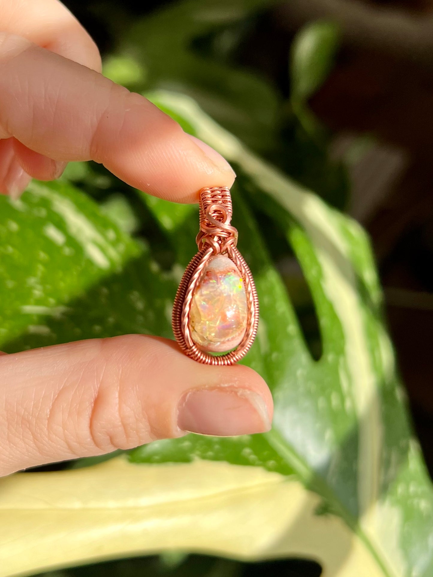 Mexican Fire Opal Pendant