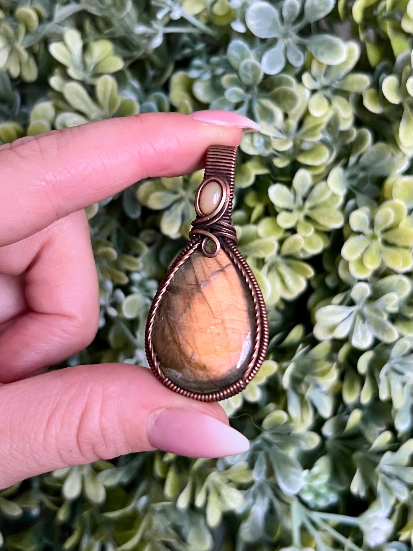 Yellow Labradorite + Moonstone Pendant