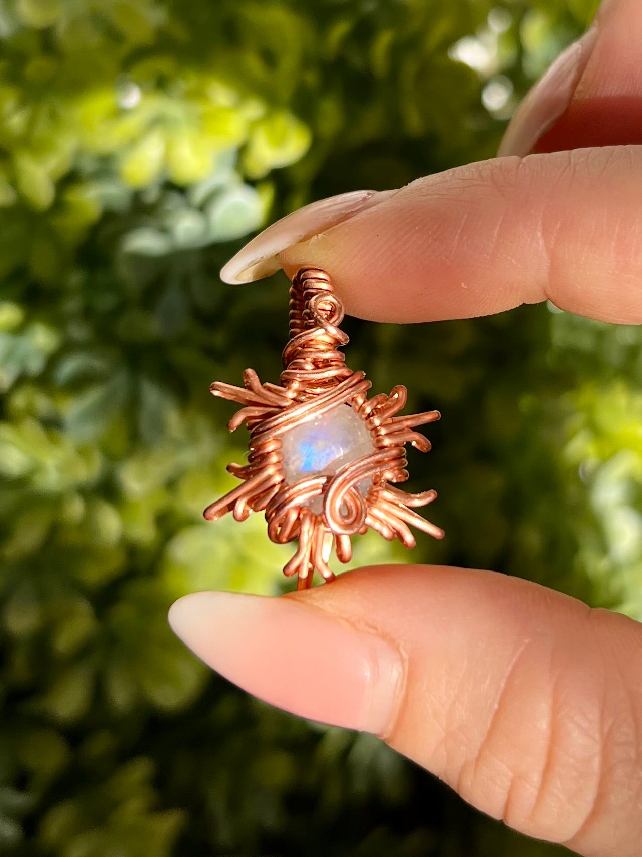 Moonstone Snowflake Pendant