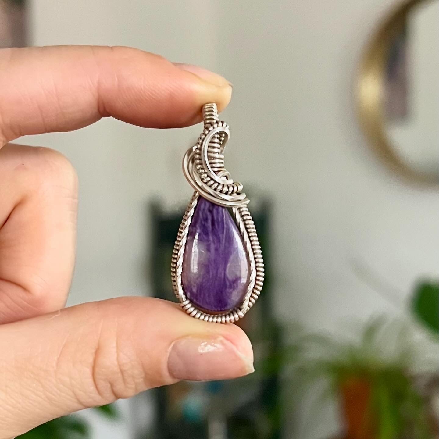 Silver Charoite Pendant