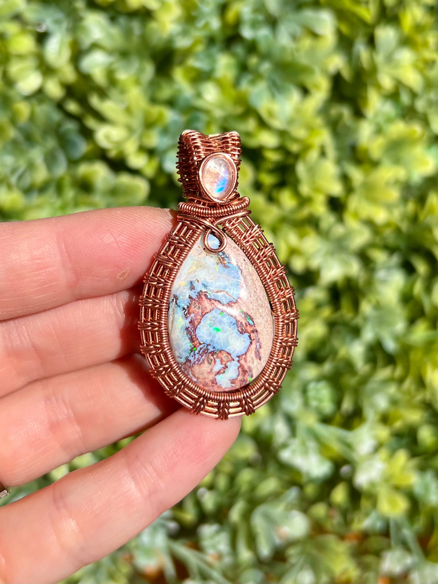 Mexican Fire Opal & Moonstone or