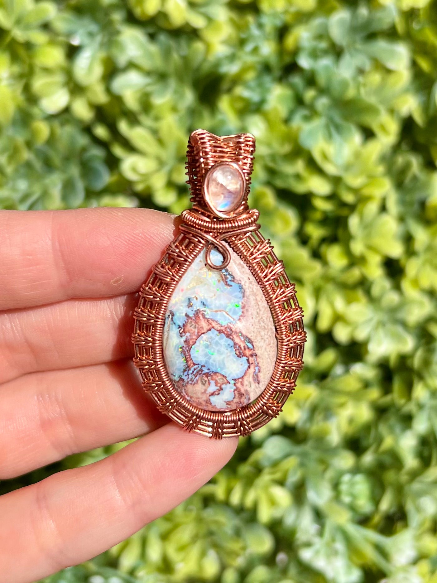 Mexican Fire Opal & Moonstone or