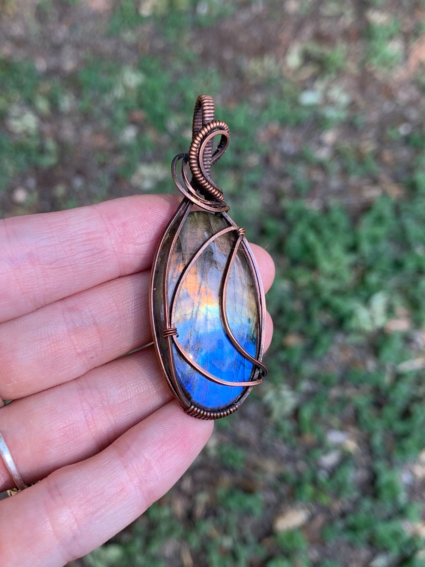 "MARINA" Moon  Labradorite Pendant