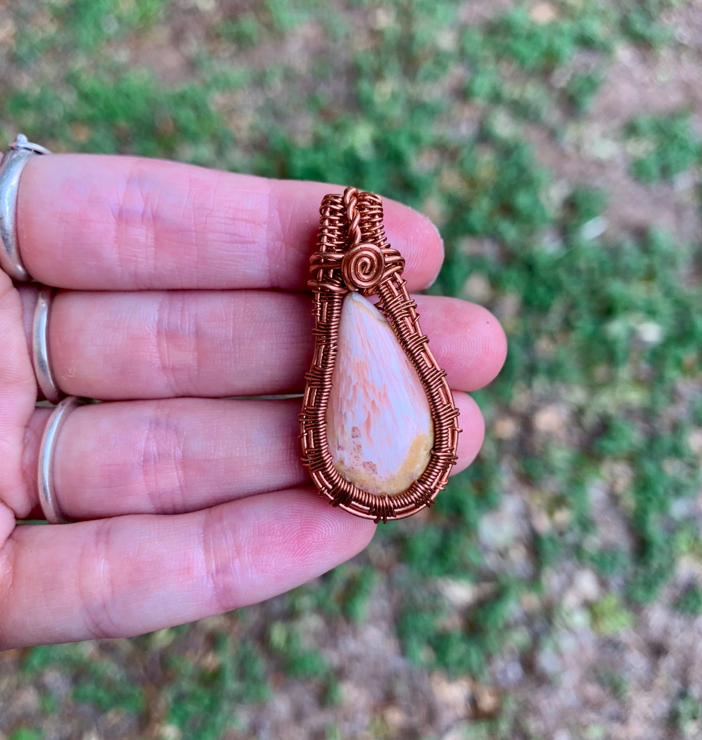 "LARA" Peach Scolecite Pendant