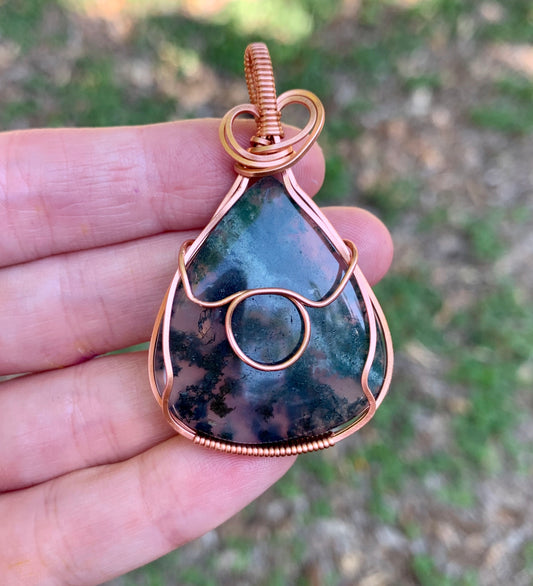 Taurus Moss Agate Pendant