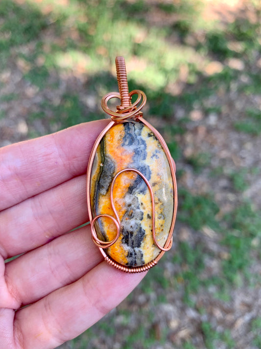 Leo Bumble Bee Jasper Pendant