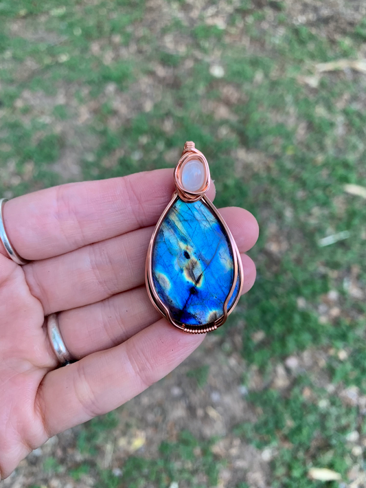 Labradorite + Moonstone  Pendant