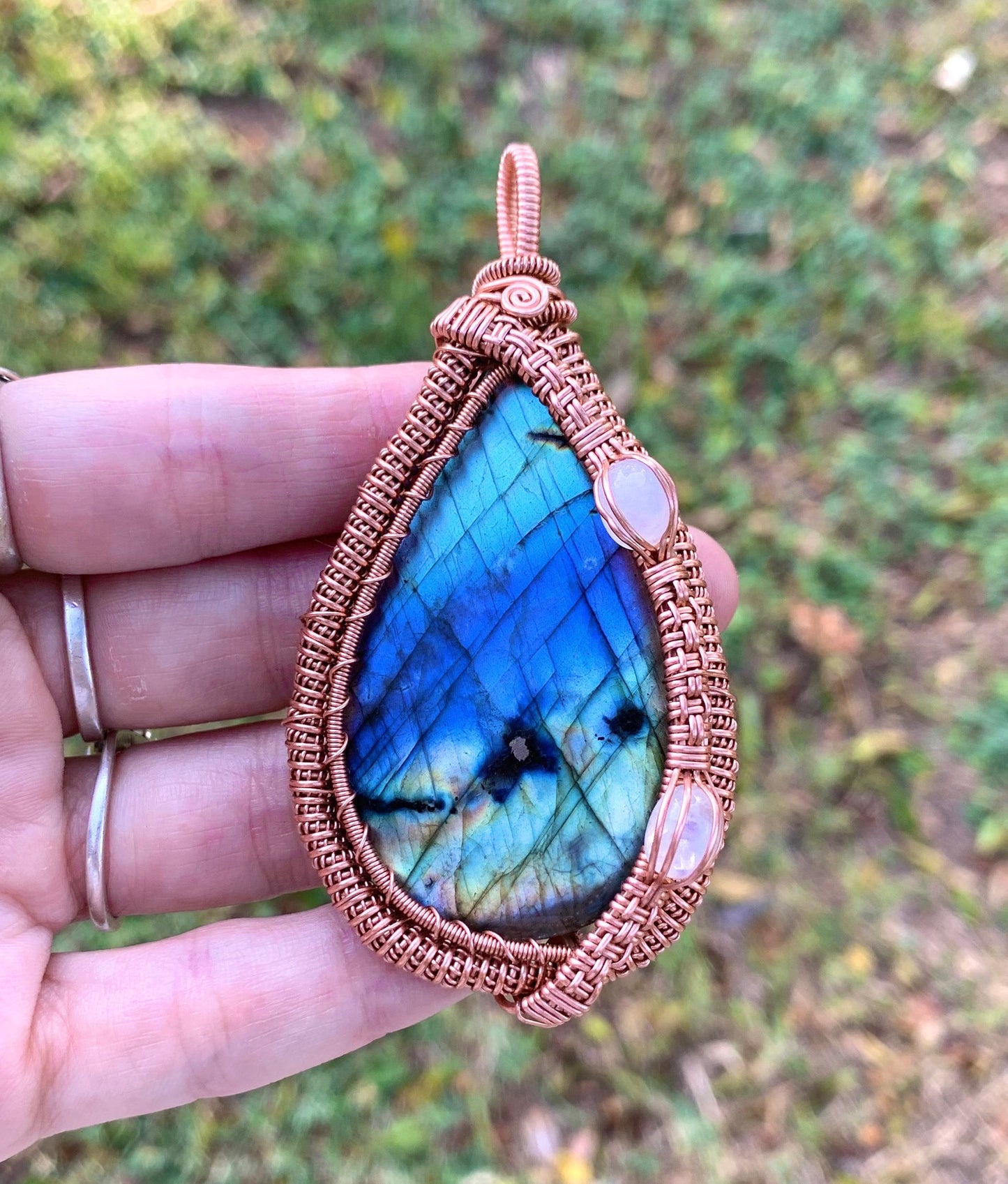 "EVAN" Labradorite + Moonstone  Pendant