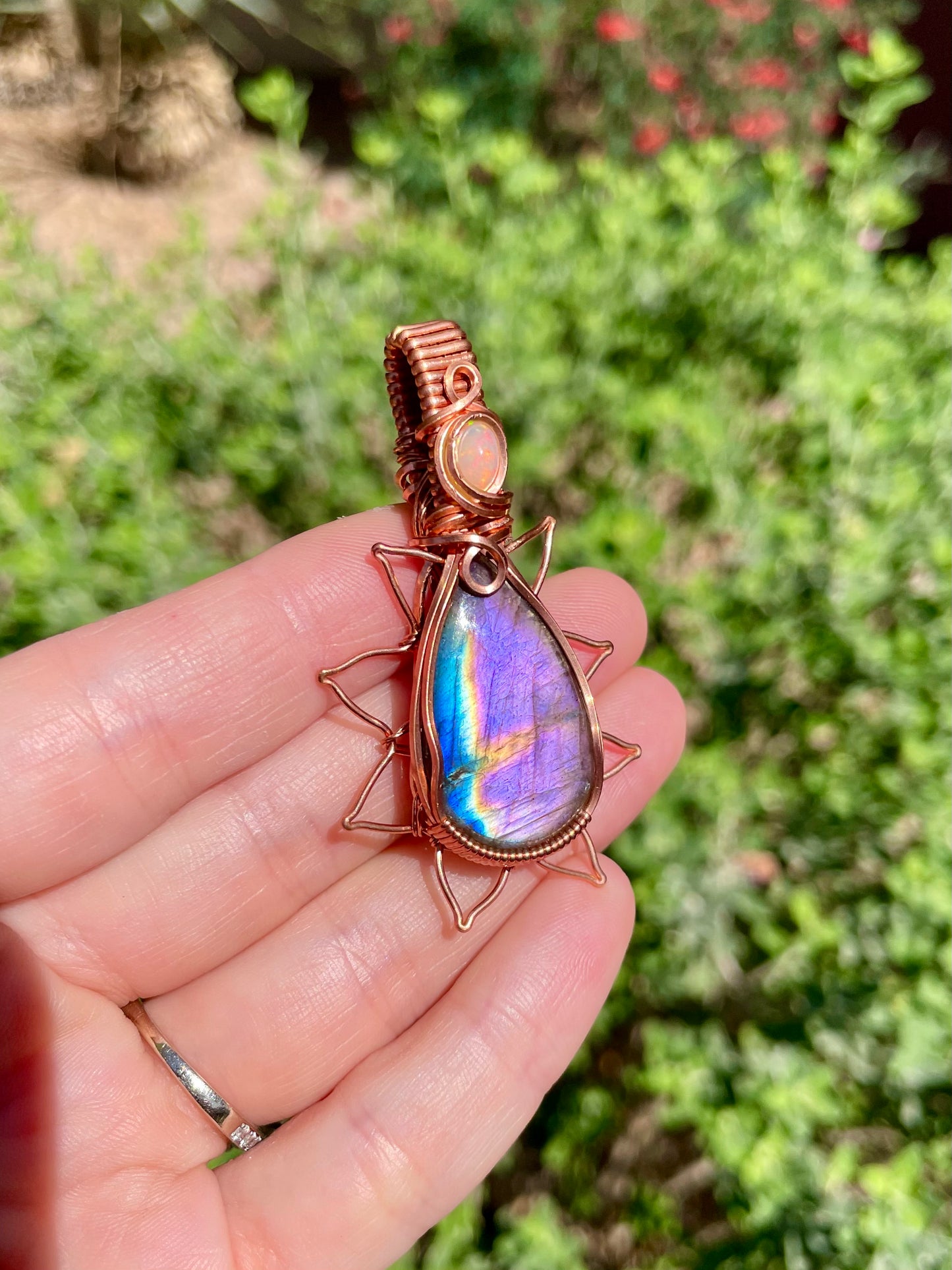 Labradorite + Opal Pendant