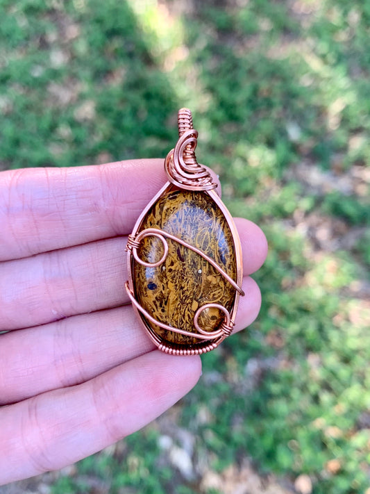 Cancer Sanskrit Jasper Pendant