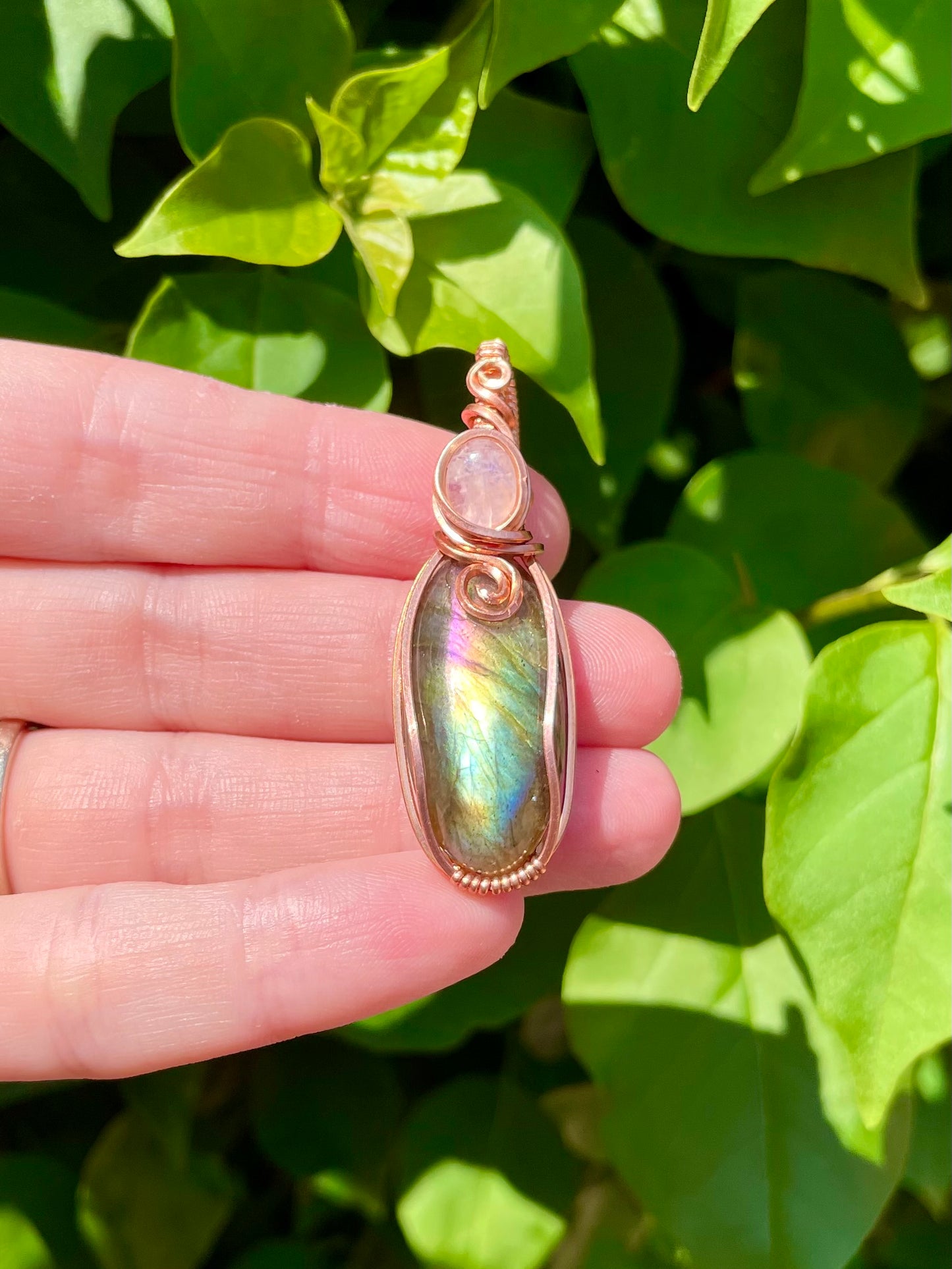 Labradorite + Moonstone  Pendant