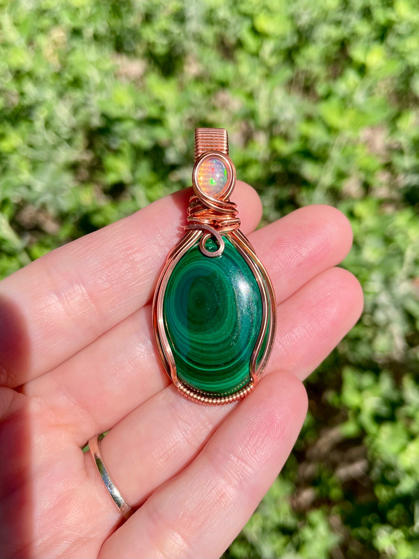 Malachite & Opal Pendant