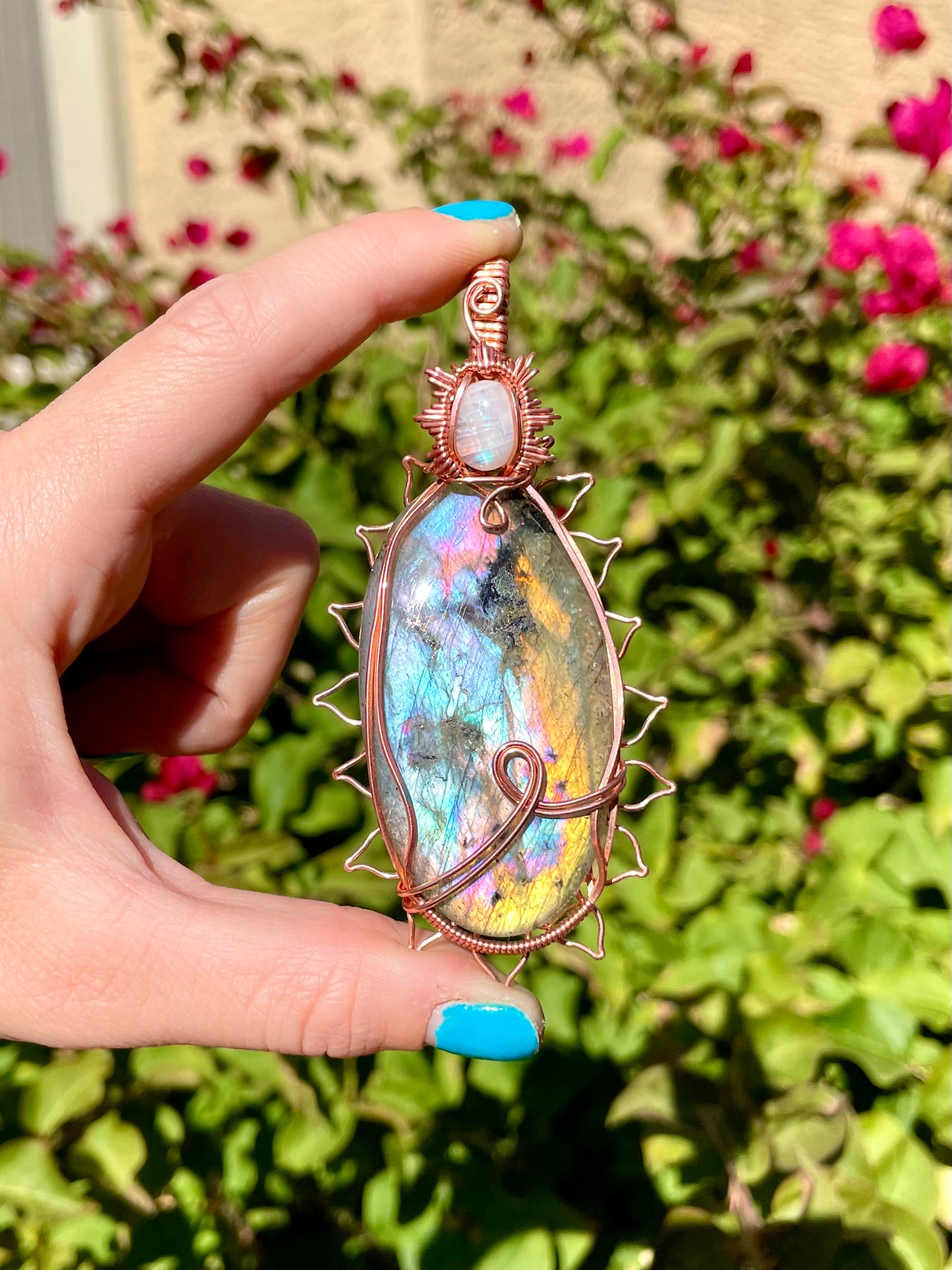 Labradorite + Moonstone  Pendant