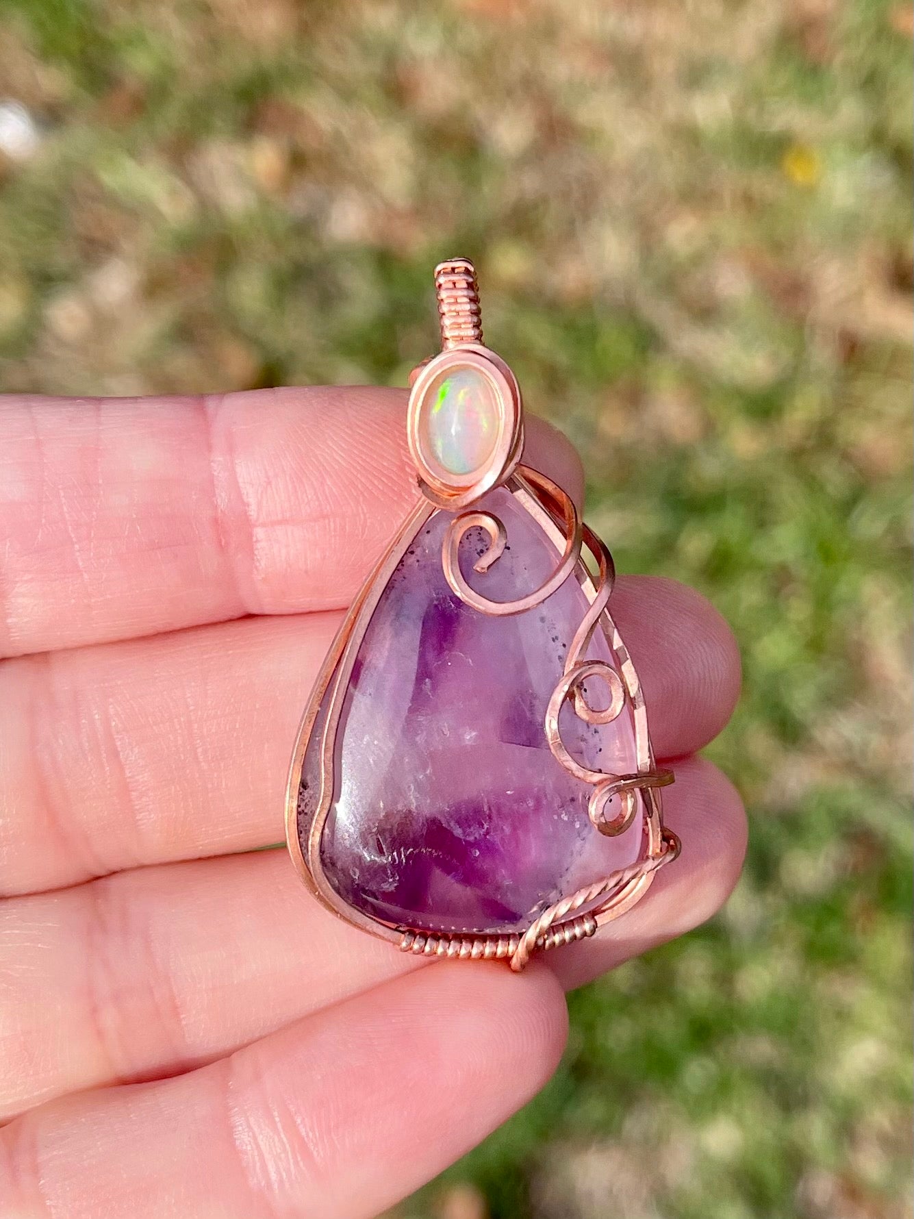 Amethyst Pendant with Opal