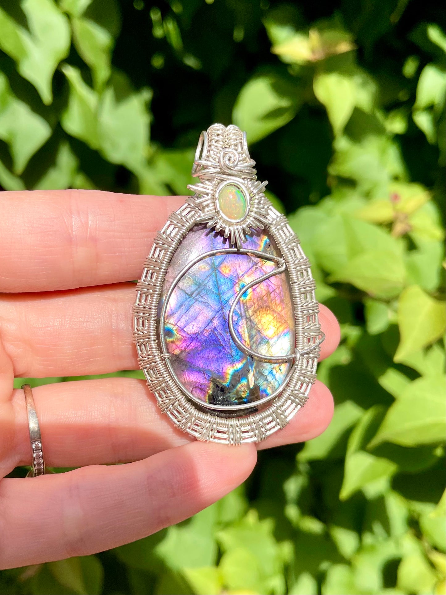 Labradorite + Opal Pendant