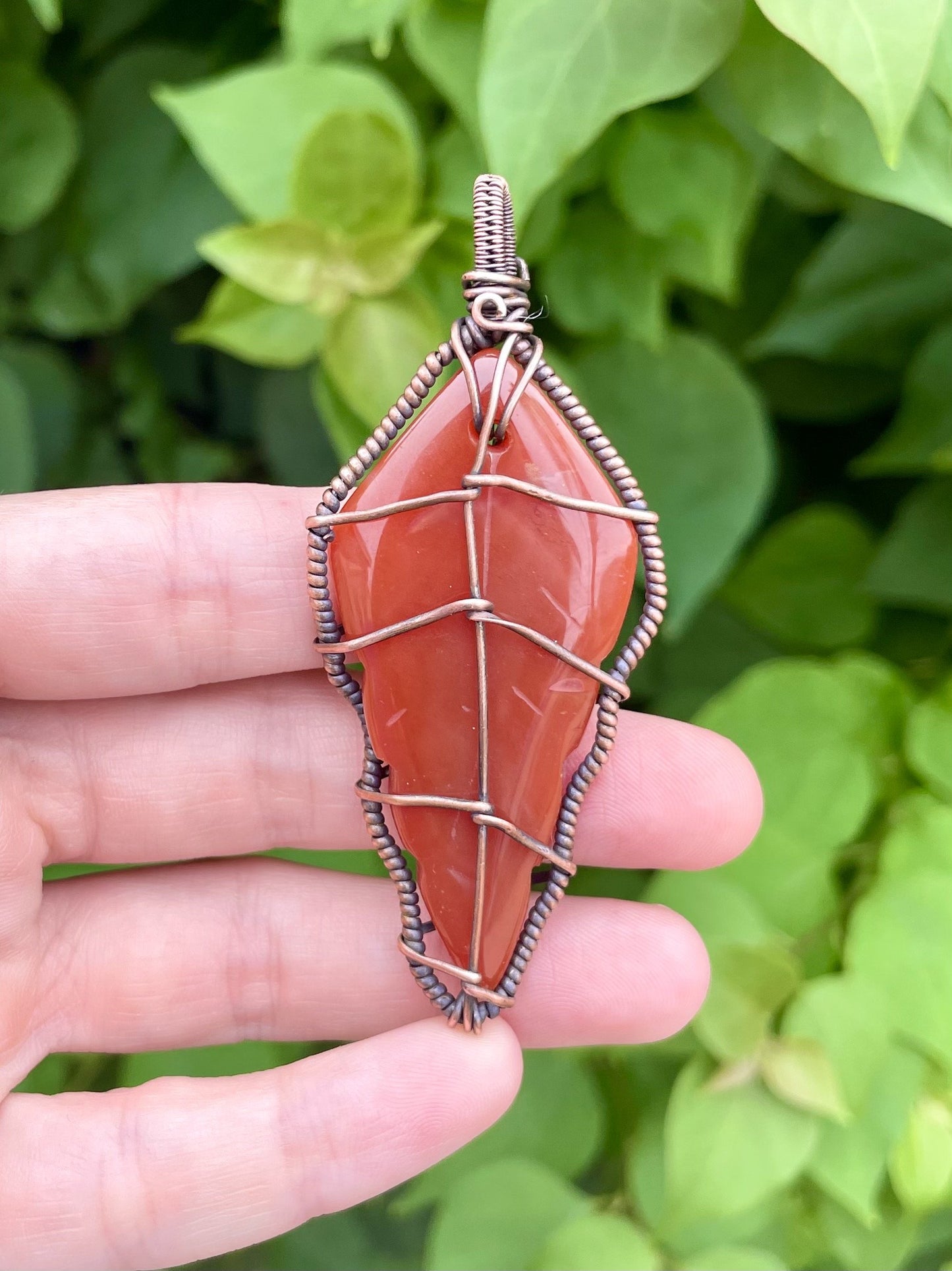 Carnelian Leaf Pendant 3