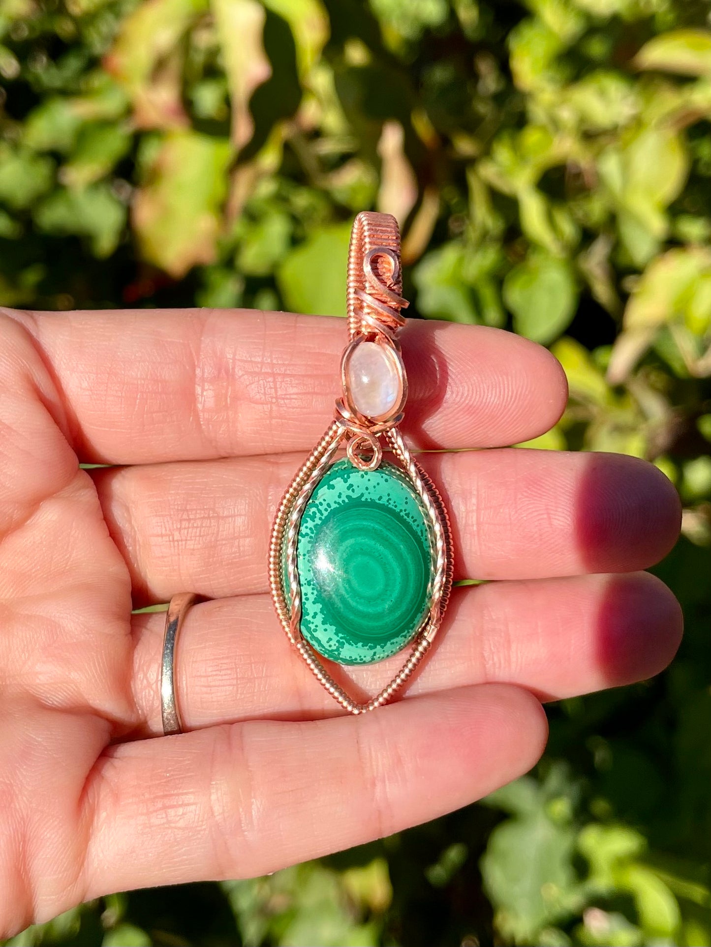 Malachite & Moonstone Pendant