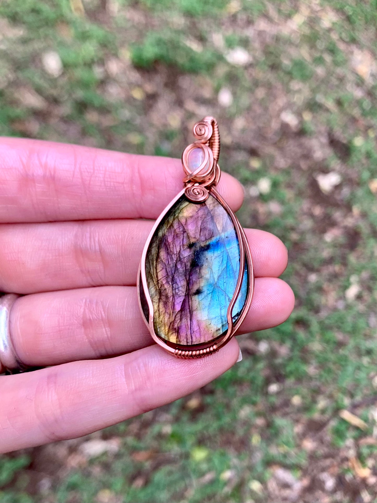 Labradorite + Opal Pendant 3