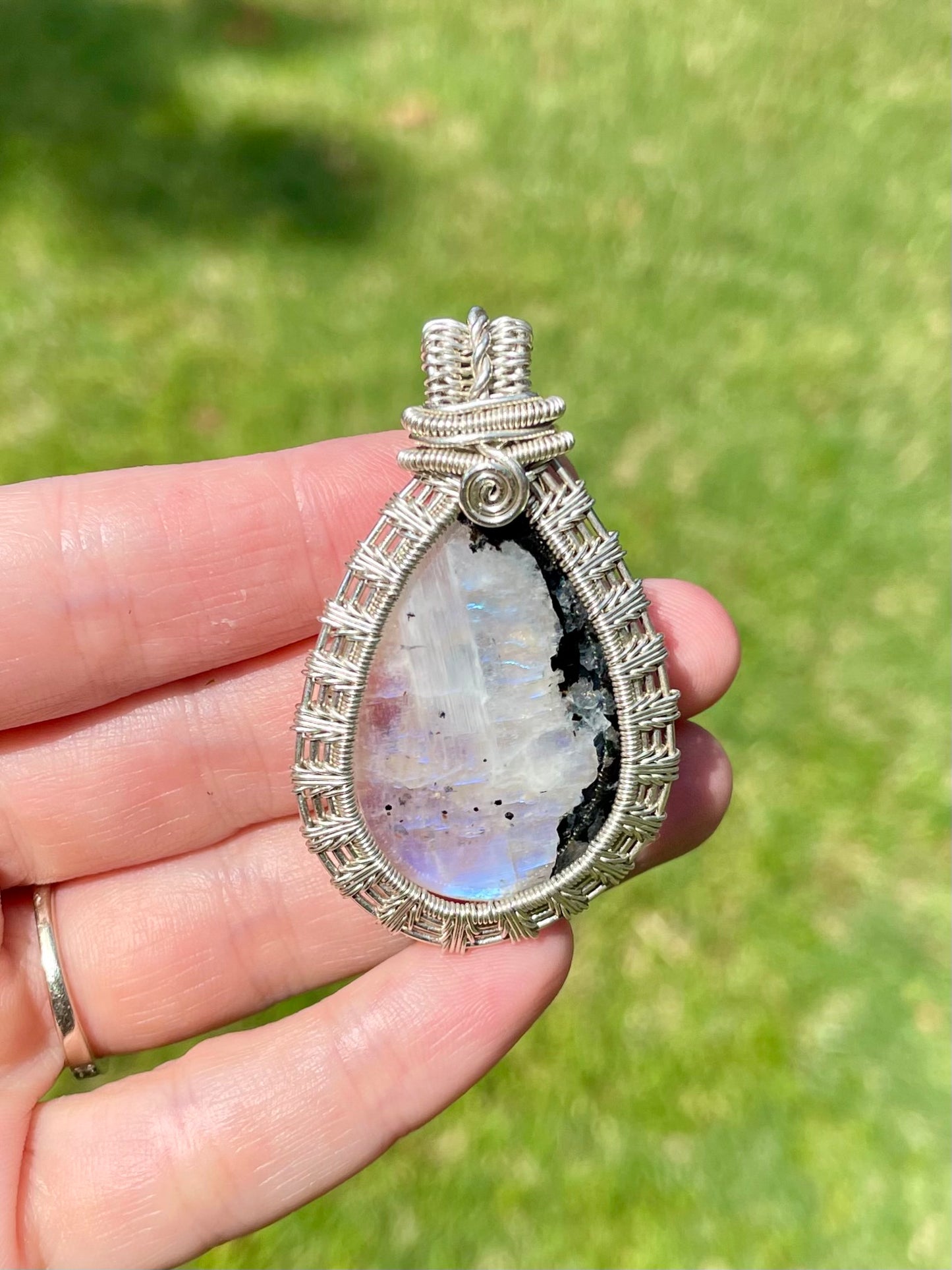 Moonstone Pendant in Sterling Silver filled