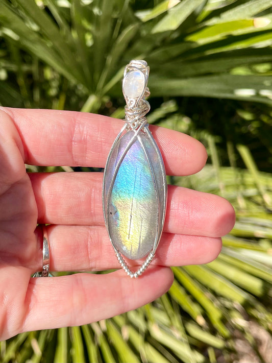 Labradorite + Moonstone  Pendant