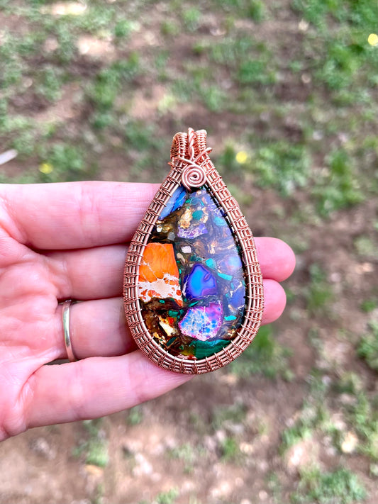 Aqua Terra with Mica Pendant