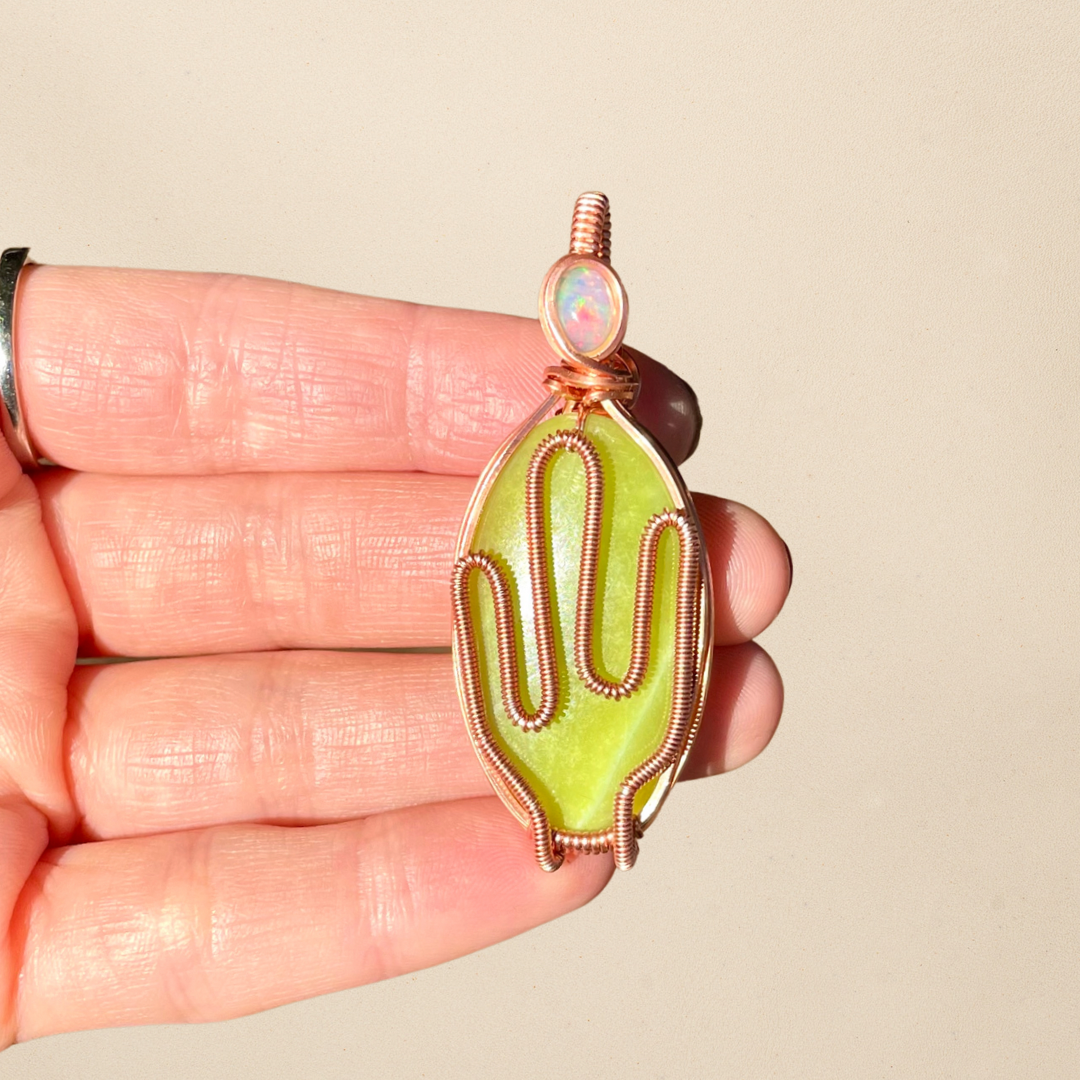 Serpentine Cactus Pendant