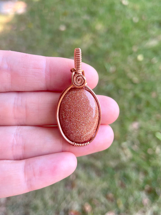 Red Goldstone Fire Pendant