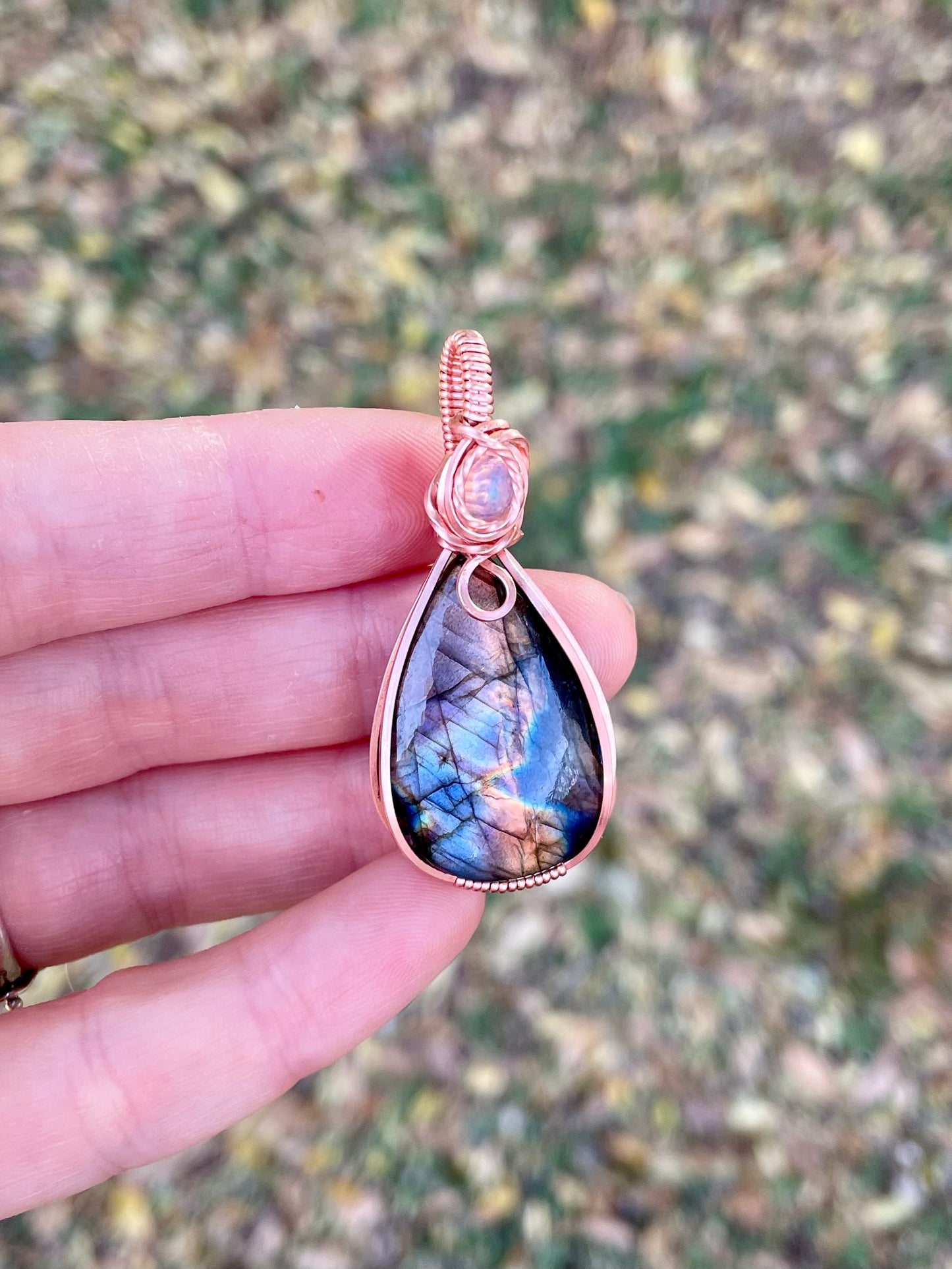 Labradorite + Opal Pendant