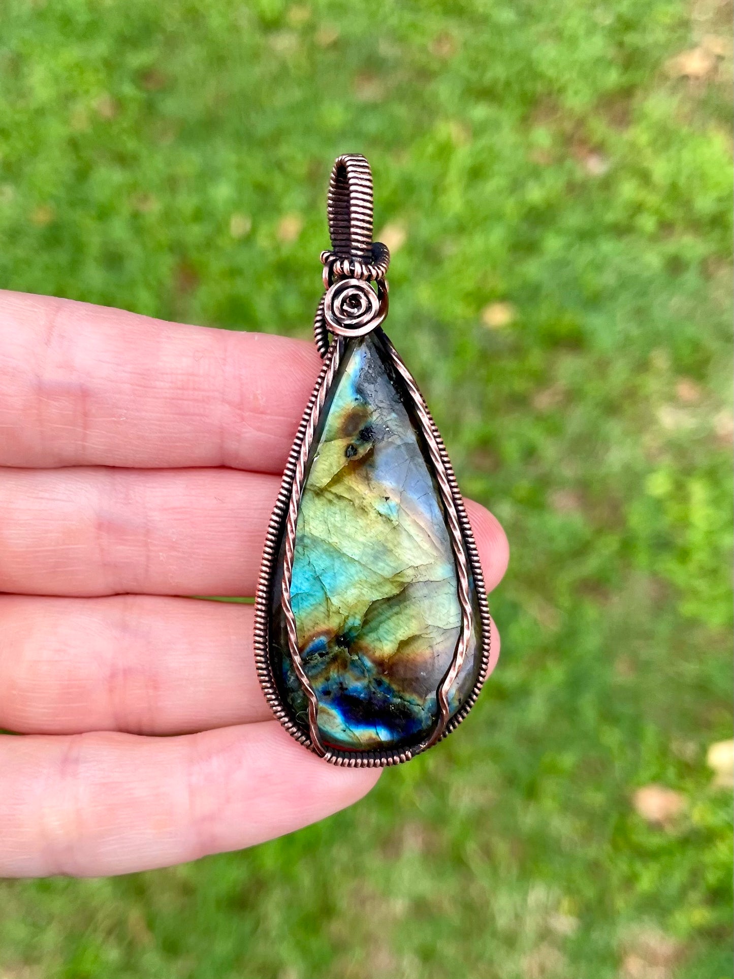 Reservable Moon Labradorite Pendant