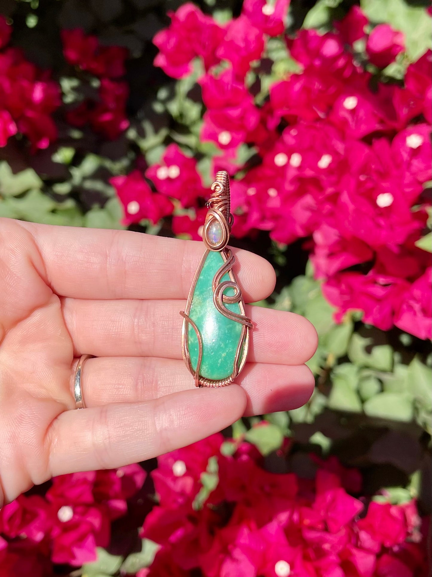 Chrysoprase + Opal Pendant