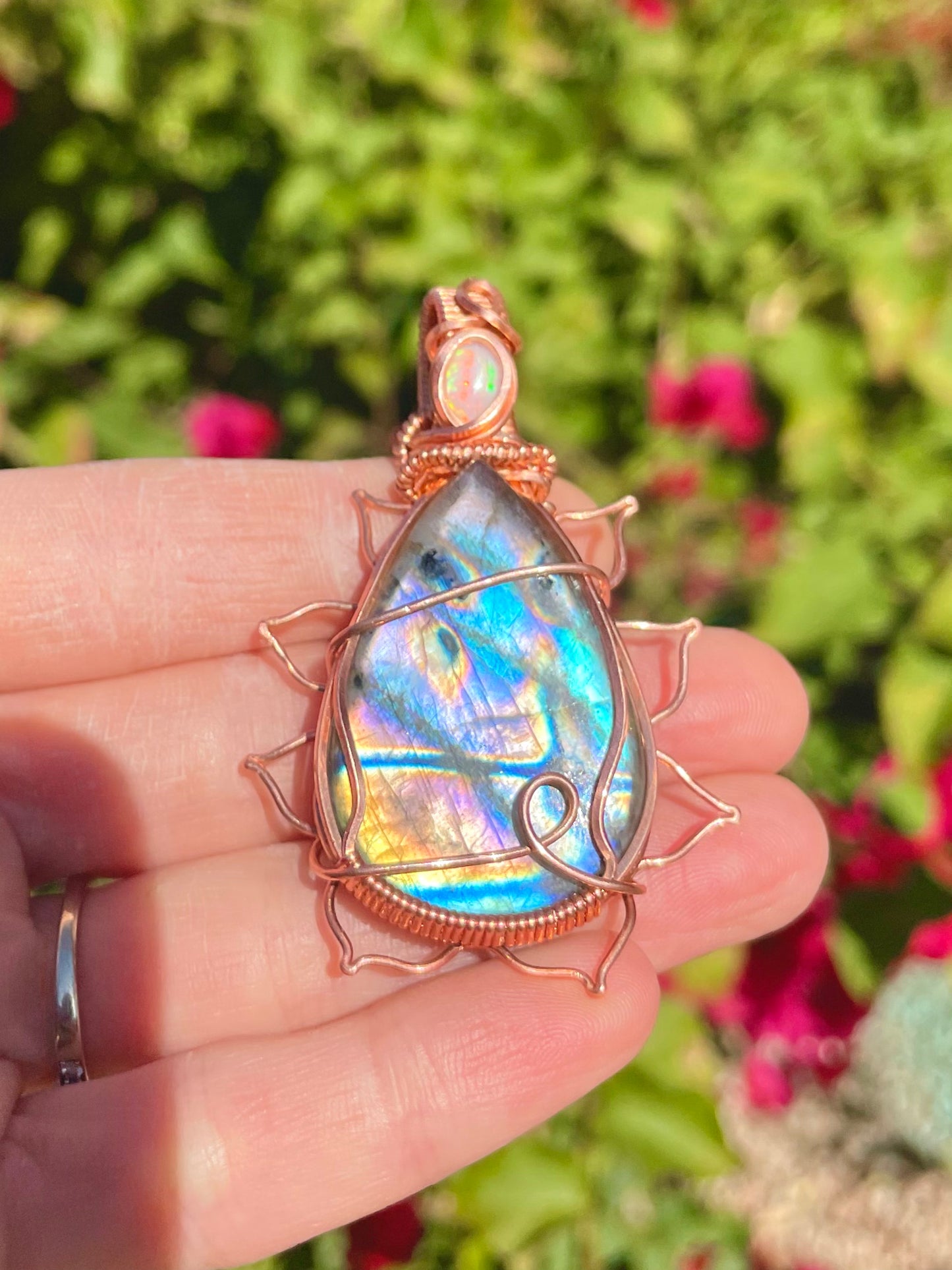 Labradorite + Opal Pendant