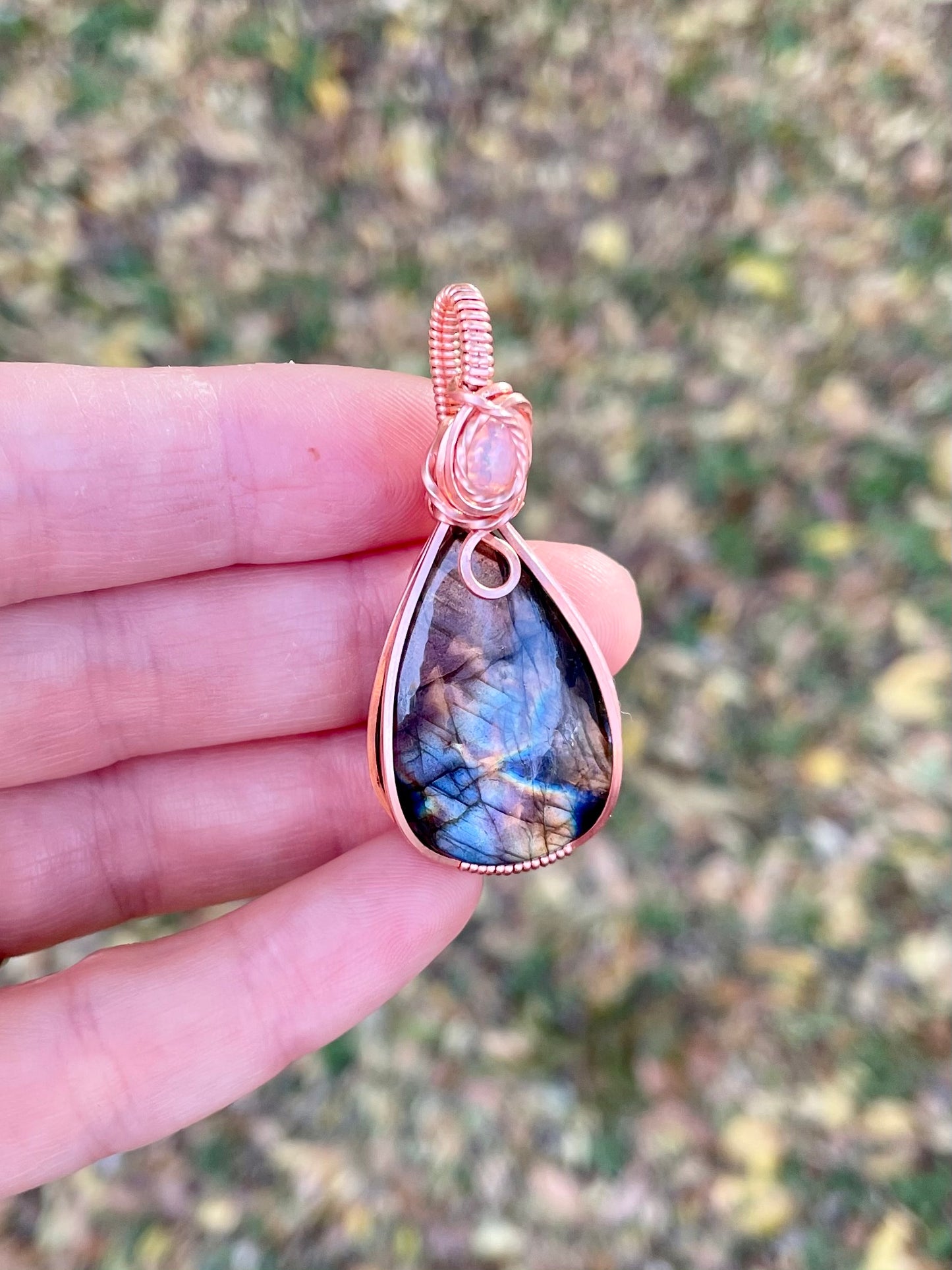 Labradorite + Opal Pendant