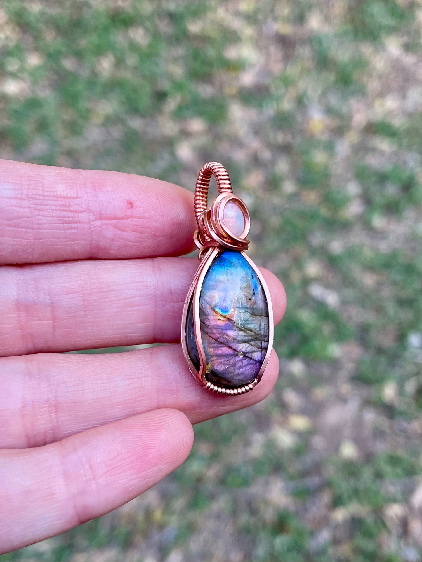 Neverland Labradorite + Opal Pendant