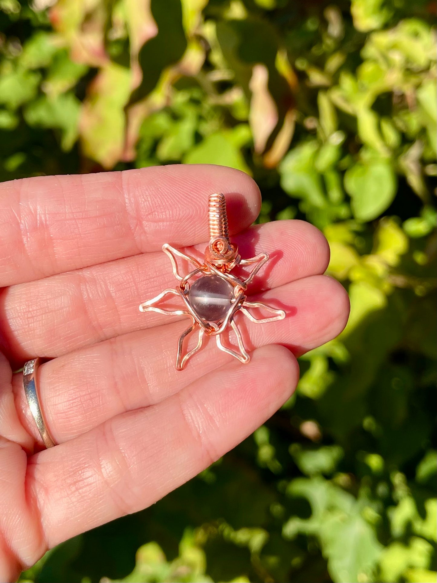 Flower Reflective Glass Pendant