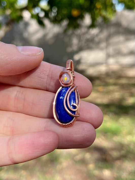 Lapis + Opal Mini Pendant