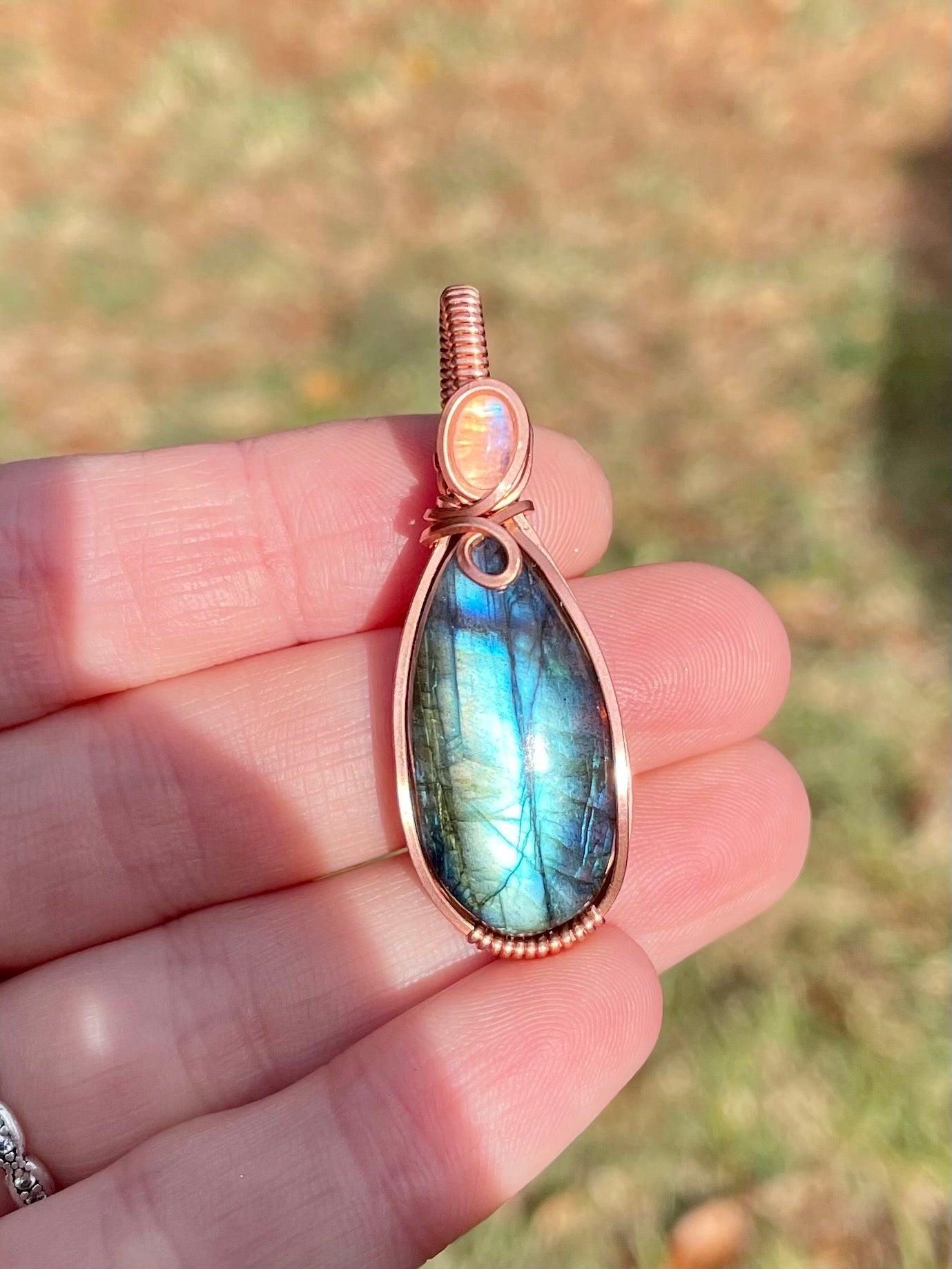 Labradorite + Moonstone  Pendant