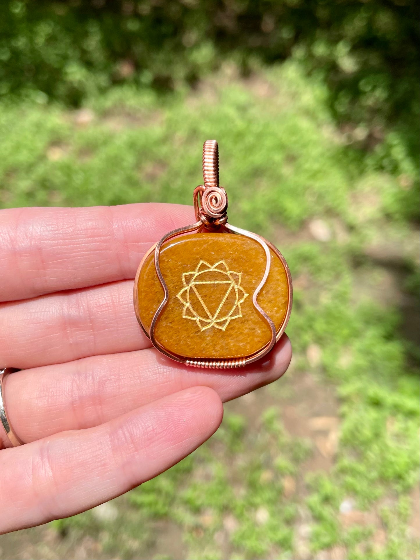 Solar Plexus Yellow Jade Pendant