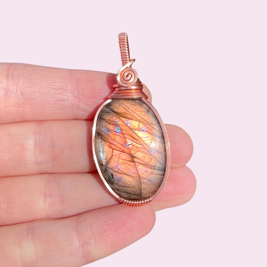 Pink Labradorite Pendant