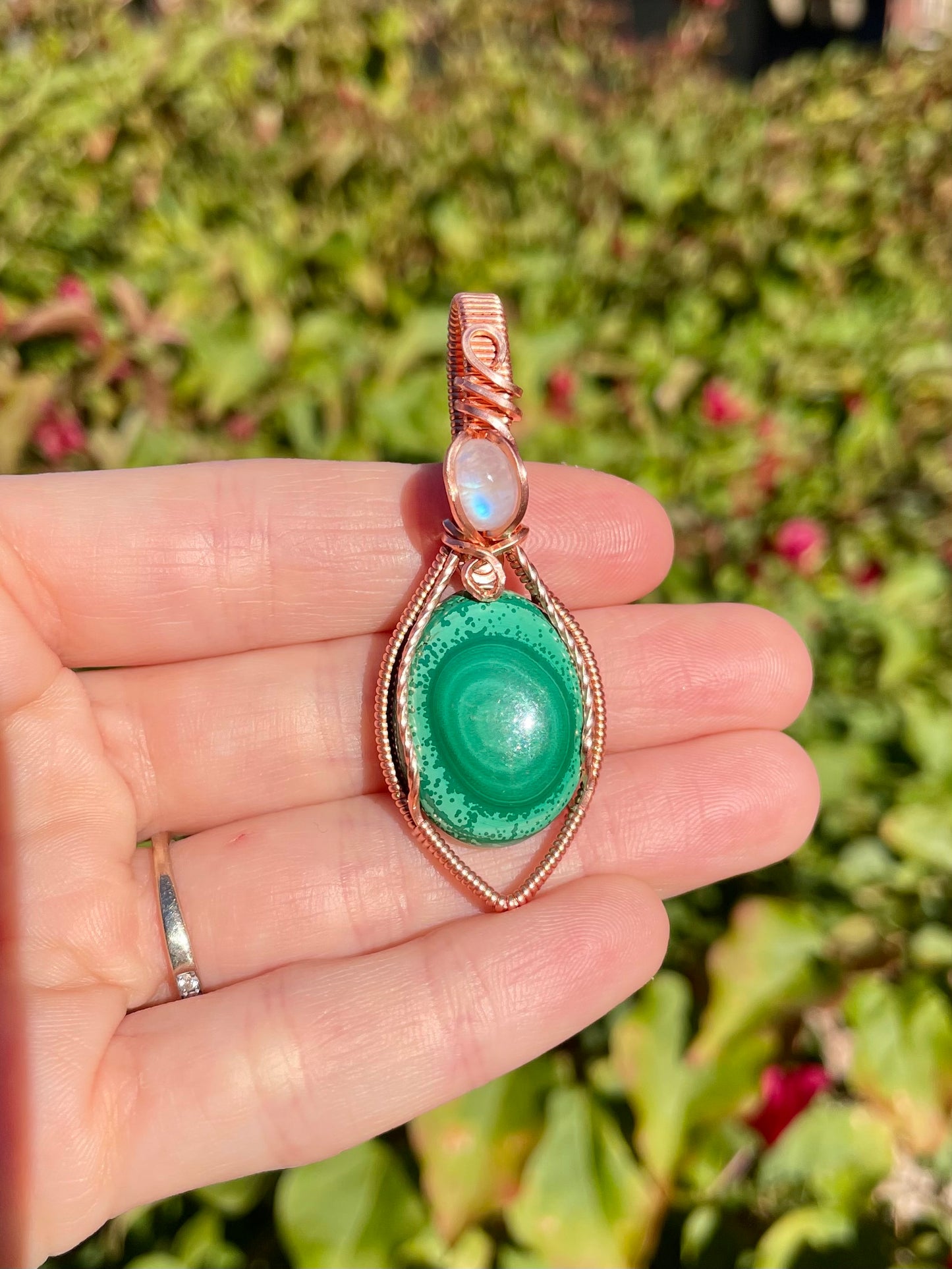 Malachite & Moonstone Pendant