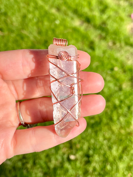 Quartz Pendant in Copper