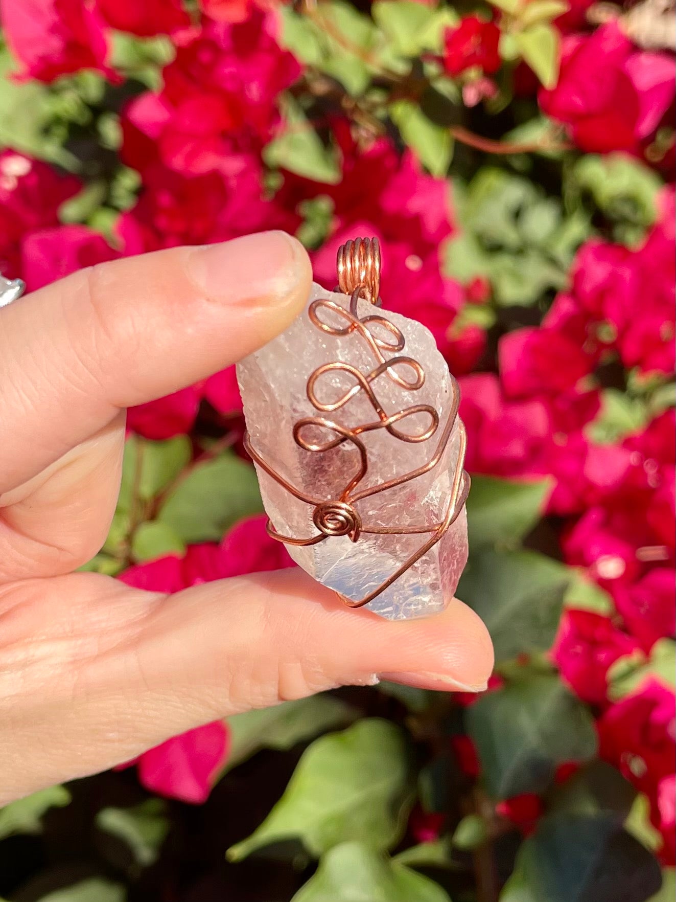 Large Unalome Quartz Pendant