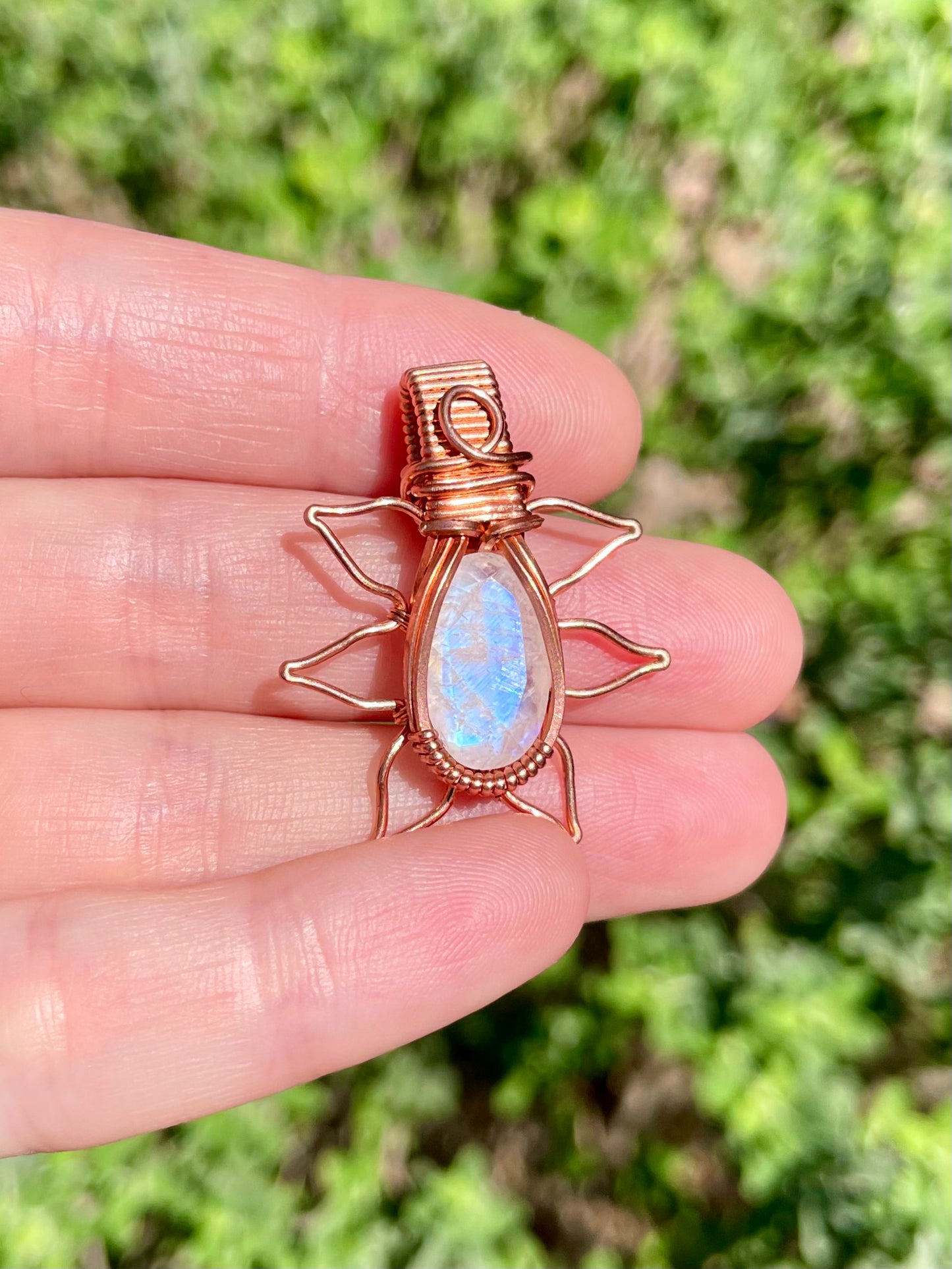 Moonstone Flower Pendant