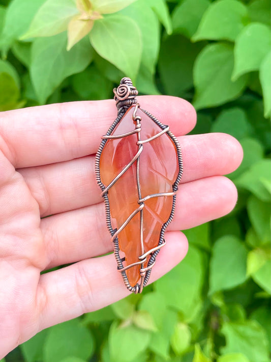 Carnelian Leaf Pendant