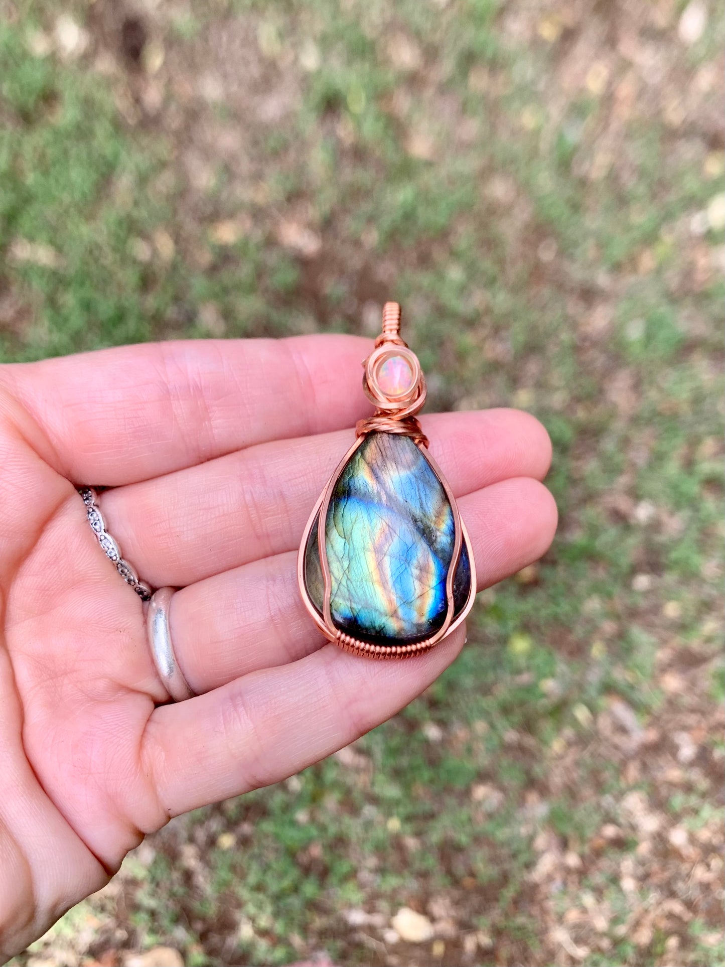 Labradorite + Opal Pendant 2